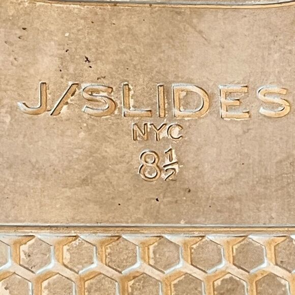 J/Slides Hippie Off White and Gold Leather & Suede Sneakers Size 8.5 - Picture 7 of 7